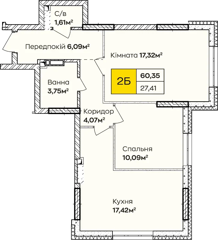 Купити 2-кімнатну квартиру  в Ірпені