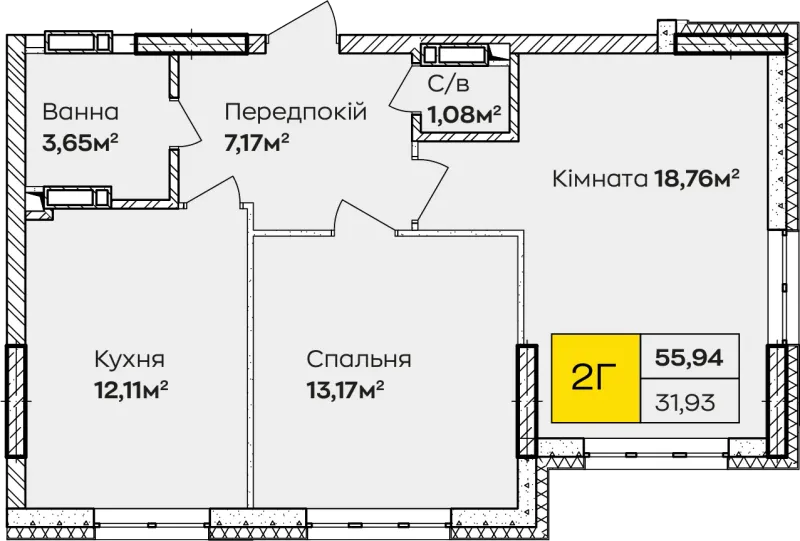 Купити 2-кімнатну квартиру  в Ірпені